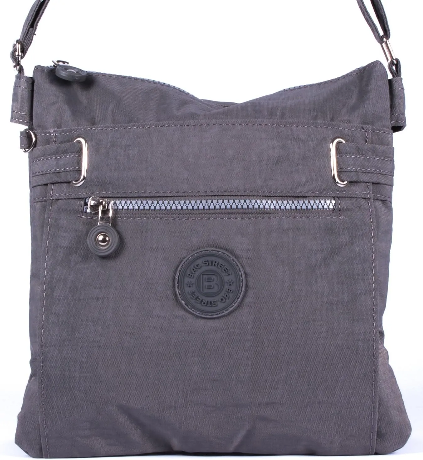 Jennifer Jones Damen-Umhängetasche Grau – Sportliche Nylontasche