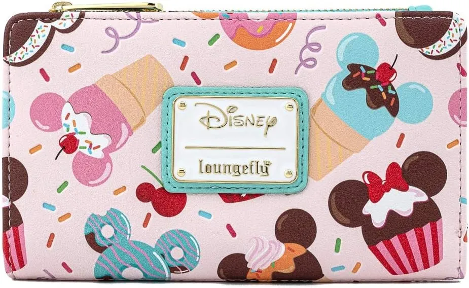 Loungefly Damen Reisebrieftasche – Pink mit Cartoon-Muster