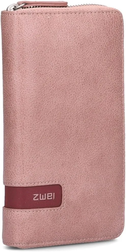 Zwei M.Wallet MW2 – Kunstleder Geldbörse mit Reißverschluss – Blush