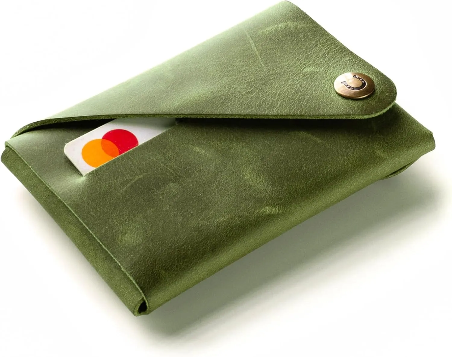 Crazy Horse Craft Alpine Green – Minimalistische Leder Geldbörse – Alpine Green