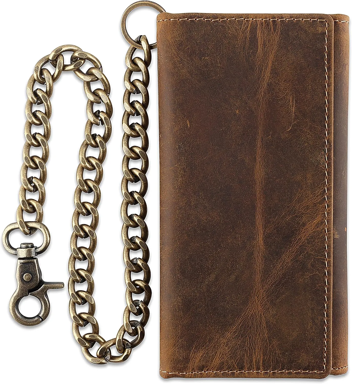F&L CLASSIC Geldbörse mit Kette – RFID-Schutz, Leder