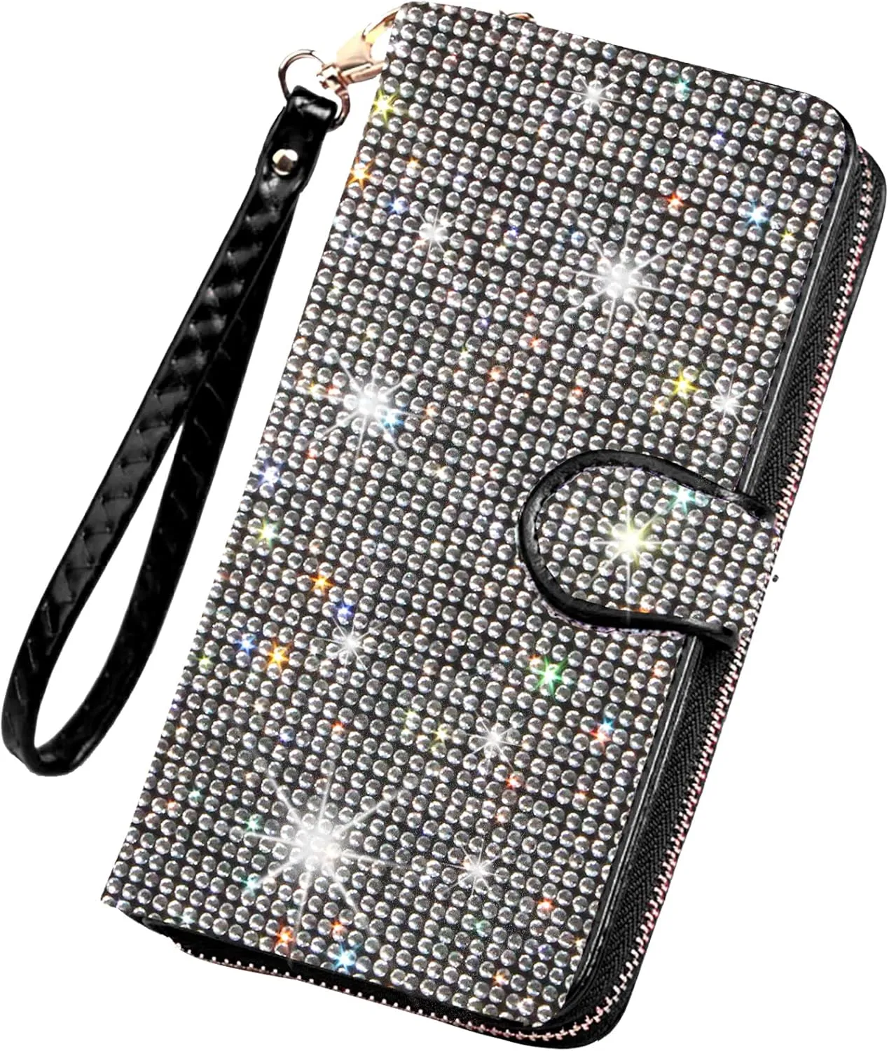 LIFUTOPIA Bling Weiß – Damen-Geldbörse mit Strasssteinen