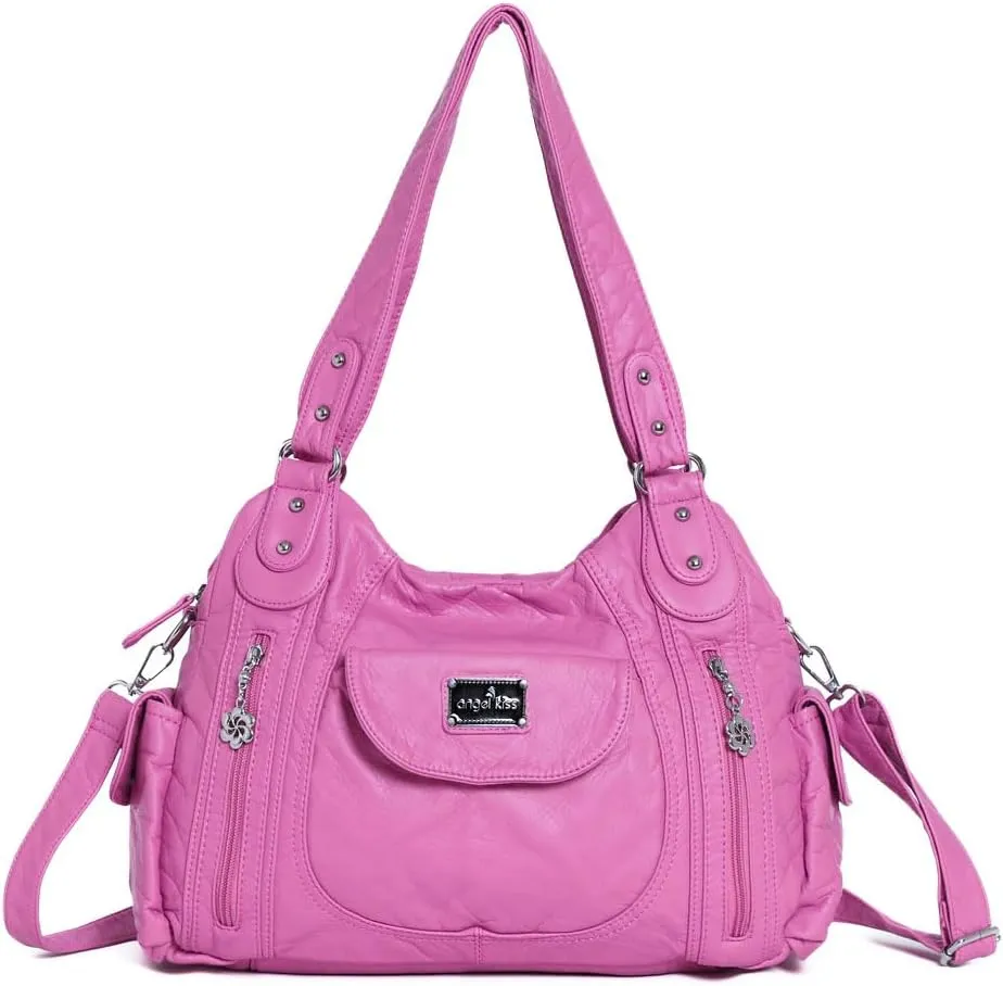 Angel Kiss Hobo Tasche – Leder Schultertasche mit Reißverschluss