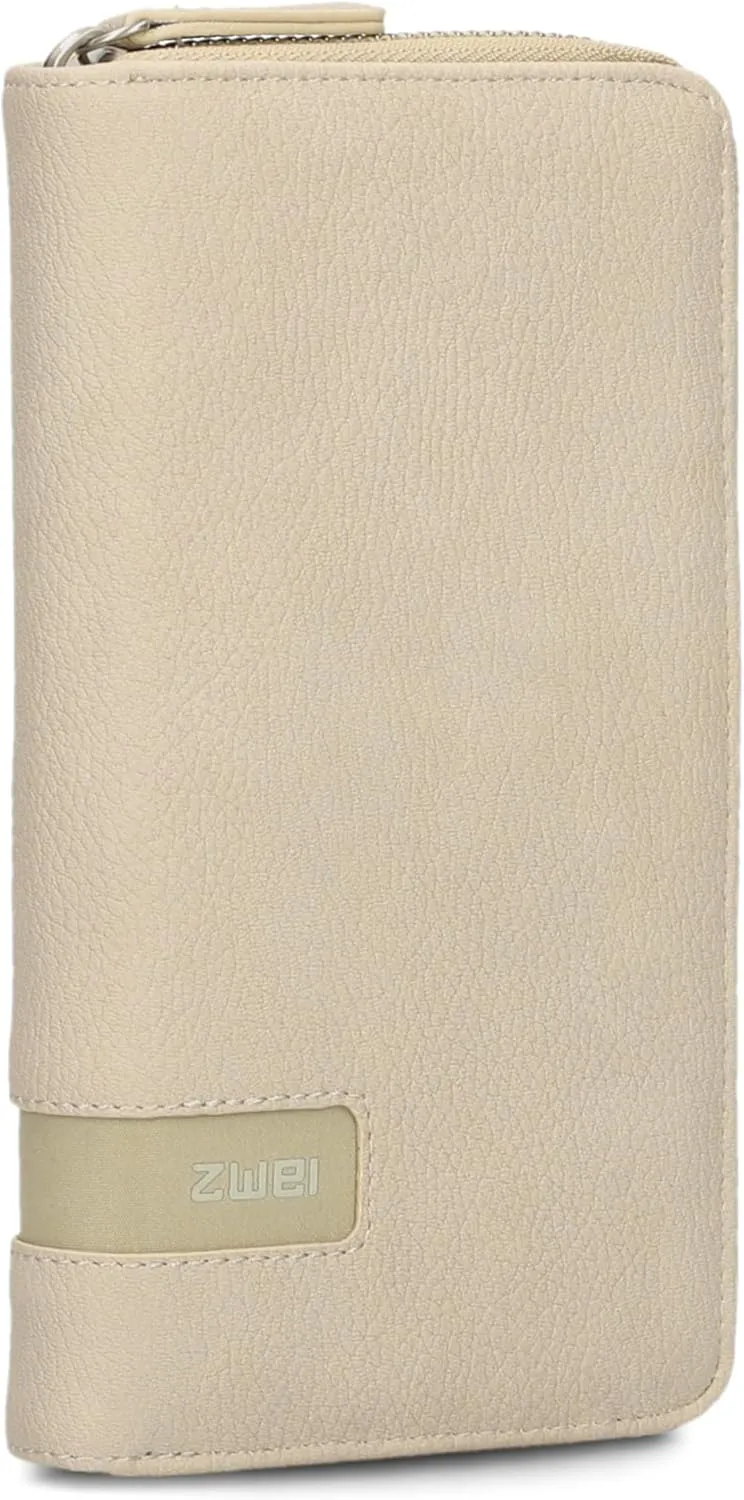 Zwei M.Wallet MW2 – Kunstleder Geldbörse mit Reißverschluss – Nubuk-linen